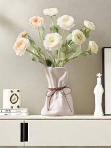 1pc ABS Flower Vase, Modern Solid Color Flower Vase For Aesthetic Room Decor,Boho Decor Wedding Dinner Table Party Office Centerpiece Table Decorations,Autumn Decorations, Autumn Gifts For Friends And Family Home Decor Glass Vase - Multicolor - View 8