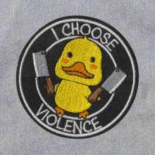1片 I CHOOSE VIOLENCE 嬉皮龐克搖滾動漫卡通騎行冒險趣味酷貼布繡 縫製貼片 個性化DIY服飾配件 刺繡縫製熨燙貼片 用於衣服褲子羽絨外套裝飾 胸針 鞋子帽子包包修補貼 - 黃色 - 查看 5