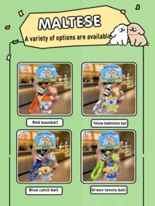 Maltese Sports Event Series Keychain Pendant, Official Licensed Adorable Figurine with Sports-Themed Design, High-Quality PVC Material, 3D Collectible Toy in Various Styles Including Tennis, Badminton, Baseball & More, Perfect for Bags, Key Keys & Deiftd, IdSuny the Slens, Daily Geal, Dailys） Accessories, Great for Collectors & Sports Enthusiasts, Compact Size for Easy Carrying, Available in Multiple Colorful Options, Add a Fun & Whimsical Touch to Any Outfit or Space - 彩色 - 查看 7