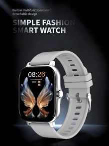 1pc Silicone Band Smart Watch With Wireless Calling, Step Tracker, Calorie Counter, Multi-Sport Modes, Remote Camera, Music Control, Alarm, Notification, 1.83" Full Touch Screen Compatible With Smartphones, Upgraded Version Suitable As A Gift