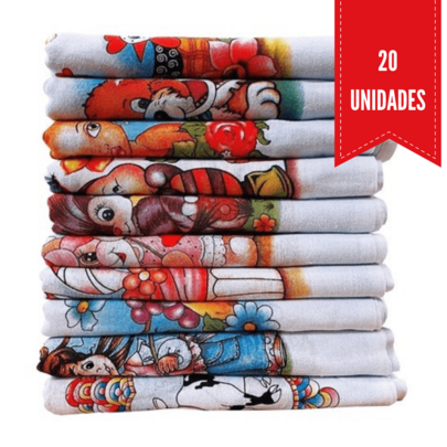 Kit com 20 Panos de Prato ou Pia Estampados – 100% Algodão, Alta Absorção e Estilo para sua Cozinha