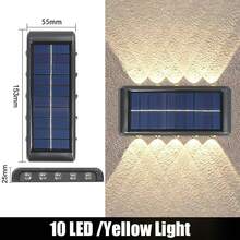 2入 4/6/8/10/12/14/16 LED 太陽能燈，防水，適用於戶外太陽能洗牆燈、陽台裝飾投射燈、氛圍壁燈 - 黑色 - 查看 11