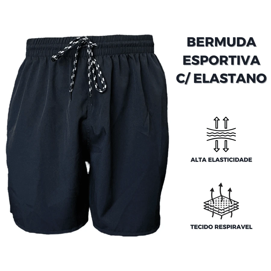 Men's Tactel Shorts With Simple Elastane - Black - View 1