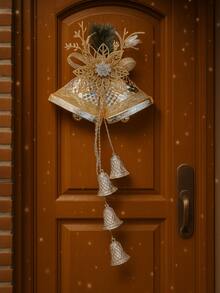 Christmas Bell Decoration Door Bell Hanging Decorative Christmas Bell Door Gold Santa Claus - RF949 - Xem 1