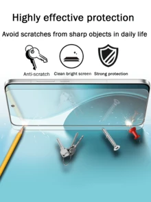 5 件超清晰钢化玻璃屏幕保护膜，兼容 Realme、OnePlus 多种型号，防刮、防指纹、表面光滑、易于安装屏幕保护必需品，适用于日常防护、办公室、家庭手机屏幕保护膜手机配件防水防震防摔防摔全覆盖 - 無色 - 查看 2