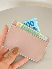 Small Slim Card Holder Wallet For CNH RG Documents And Money Unisex - 裸色 - 查看 3