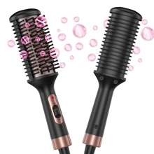 UKLISS Unisex Black Hair Brush Hair Straightener 35W Electric Mini Hot Comb Heating Straightening Beard Brush Mom Gifts Valentines Gift Boyfriend Gifts Valentine Day Gifts Pink Cute St Patrick Day - EU C Type Plug(220-240V) - View 4