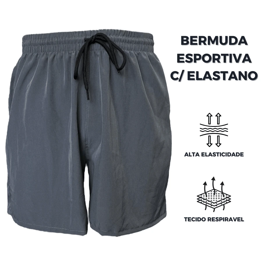 Men's Tactel Shorts With Simple Elastane - 灰色 - 查看 1