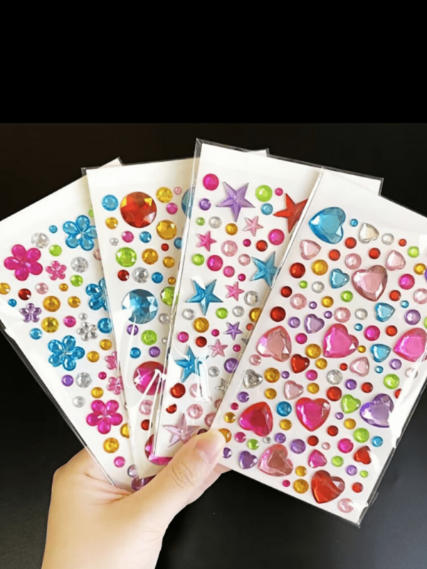 5 Stücke Gesichts-Juwel Aufkleber - selbstklebende Strass-Aufkleber, Acryl-Edelsteine, DIY Handwerk dekorative Aufkleber für DIY Make-up