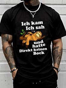 "Funny Sloth Design Funny Sayings "I Came, I Saw And I Didn't Feel Like It"Retro Men's T-Shirt With Cotton Round Neck, Short Sleeve, Casual, Friends Gift, For The Exit