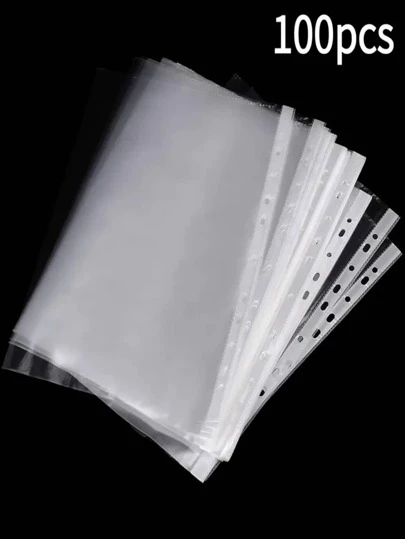 Micas para Carpeta A4 con 11 perforaciones Funda para Hojas Sueltas Carpeta Escolar Protección