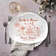 定制情侣结婚礼物，婚礼拼盘礼物，定制带有名字的新娘礼物拼盘，独特的婚礼装饰盘，婚礼纪念品