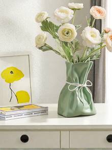 1pc ABS Flower Vase, Modern Solid Color Flower Vase For Aesthetic Room Decor,Boho Decor Wedding Dinner Table Party Office Centerpiece Table Decorations,Autumn Decorations, Autumn Gifts For Friends And Family Home Decor Glass Vase - Multicolor - View 14