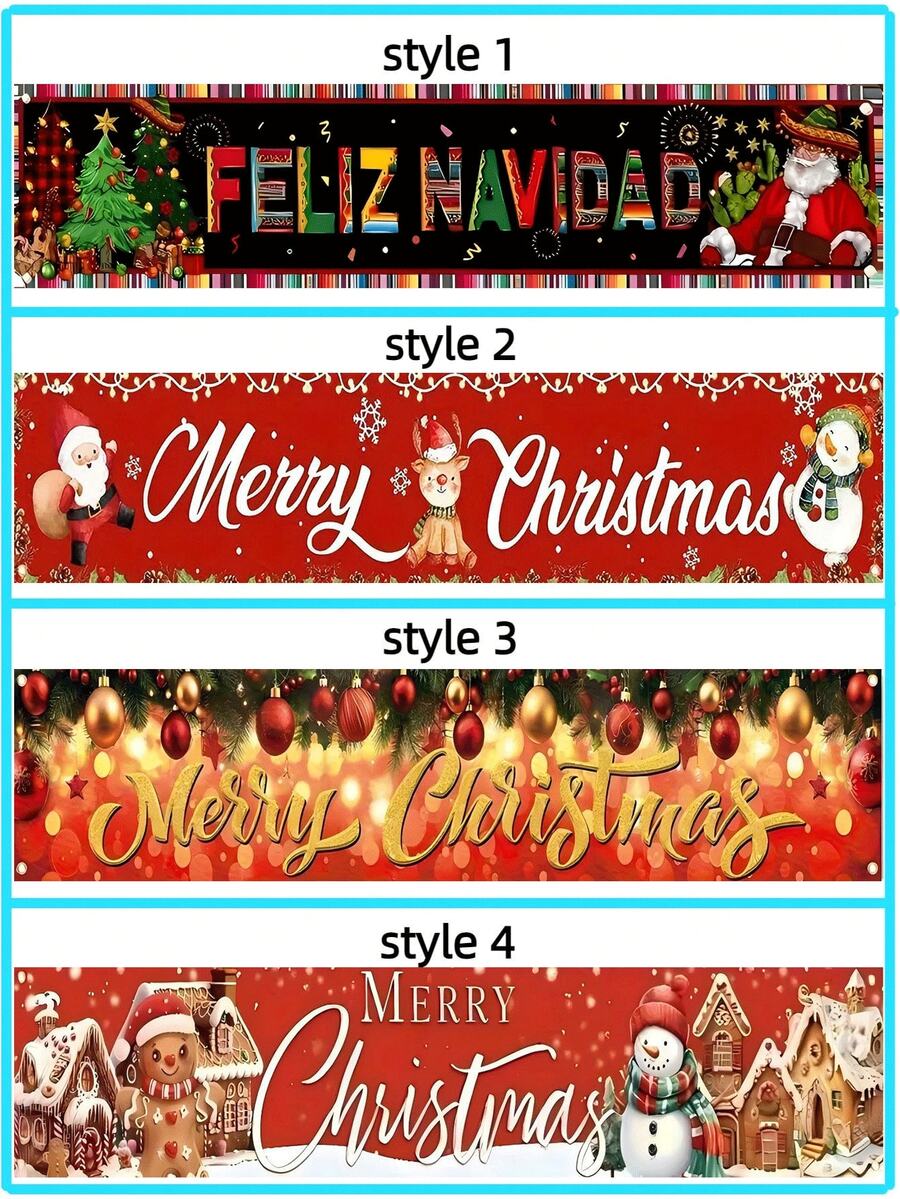 1pc Christmas Party Backdrop Banner Flag, Made Of Polyester, Suitable For Christmas Decoration, Photography Backdrop, Home Decor, Wall, Garden, Festival Celebration, Anniversary, Merry Christmas Party Decor