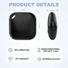 1/2/3/4Pack Air Tracker Tags, Smart Bluetooth Tracker Tag, Key Finder Works With Find My App (IOS Only), Key Finder, Wallet Tracker, Smart Tag For Keys/Wallets/Luggage/Backpacks, Worldwide Tracking, Replaceable Battery, Black - 黑色 - 查看 4