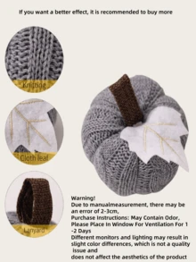 1pc/3pcs-Home Decorative Knitted Small Pumpkin, Mini Knit Pumpkins For Fall Decorations For Home Table Fireplace Kitchen Farmhouse Harvest Thanksgiving Decor Home Decor Halloween Decor Room Decor Handmade Knit Maple Leaf Pumpkins, For Thanksgiving And Harvest Festival, Can Be Used As Hanging Decoration Or Banner, Table Setting For Autumn Entertaining, Fall Wedding Centerpiece, Decorative Pumpkins, For Decorating Halloween,Christmas