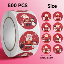 500 Stück/Rolle Weihnachtsmann & Pinguin Aufkleber, Etiketten. Weihnachtsserie Aufkleber, Größe 2,5 cm / 1,0 Zoll. Lebensmittelverpackung Siegeletiketten, Küchenzubehör Dekorationsaufkleber. Kinder & Jugendliche Aufkleber, süße Aufkleber, Notizbuch Aufkleber, DIY Aufkleber, inspirierende Aufkleber. Bibel Aufkleber. Rund, Einweg, geeignet für Laptops, Verpackungsversiegelung - Verschiedenfarbig - Übersicht 2
