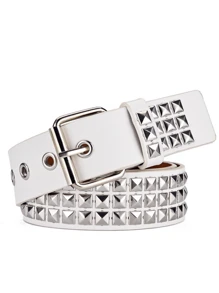 1 Stück Herren Niet Gothic Stil Schnallen PU Leder Gürtel Herbst, Herbst-Winter Accessoires, geeignet für Teenager, Jugendliche, Herren, Lässig, Outdoor, Sport, Urlaub, Abschlussgeschenke, Geburtstag, Alltagskleidung