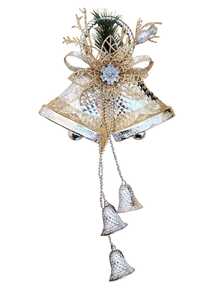 Christmas Bell Decoration Door Bell Hanging Decorative Christmas Bell Door Gold Santa Claus - RF949 - Xem 2