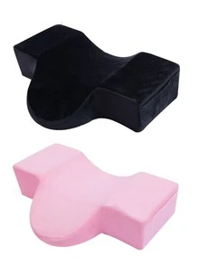 睫毛延长枕，颈部支撑枕，不变形，弹性好，沙龙睫毛枕，舒适天鹅绒记忆泡沫睫毛延长枕，人体工程学颈枕，睫毛延长颈部保护枕 - 彩色 - 查看 1