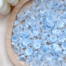 100pcs 12x7.5mm Gradient Color Semi-Transparent Glass Lily Of The Valley Beads, Including Yellow,Green, Pink And Purple - Ideal For DIY Jewelry, Hair Clips And Home Decor Crafts