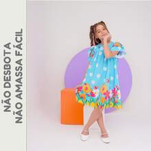 Children's Dress Girl  Themed Enchanted Garden Bees Butterflies Graduation Fashion Blogger Fresh For Party Birthday Everyday Casual Teen Girl's Clothing Wedding Printed Loose Summer Floral - 淺藍色 - 查看 4