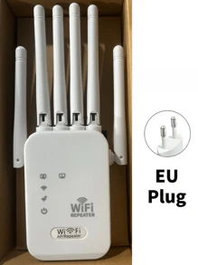 1200/300Mbps WLAN Signal Repeater und Extender - Verstärker zur Verbesserung der Netzwerkreichweite, kompatibel mit führenden Marken, US-Stecker, EU-Stecker, 110V-240V, Netzwerksignal Verstärker | Moderner kabelloser Repeater | Strapazierfähiges weißes Gehäuse
