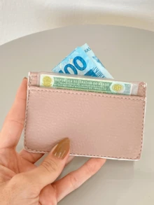 Small Slim Card Holder Wallet For CNH RG Documents And Money Unisex - 裸色 - 查看 2