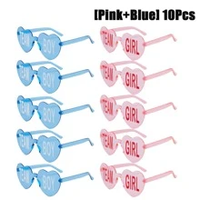 Heart-Shaped Rimless Glasses With Colorful Lenses - Fun And Cute Accessories For Gender Reveal Parties, Music Festivals, And Club Performances