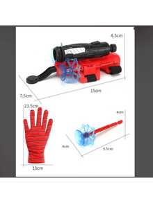 1 قطعة قاذف شبكة العنكبوت للأطفال الأبطال، قاذف مرتدي لليد مع كوب شفط، قاذف رصاصة ناعمة على شكل شبكة العنكبوت، بندقية العنكبوت، سوار العنكبوت شبكي ، قفاز تقني أسود