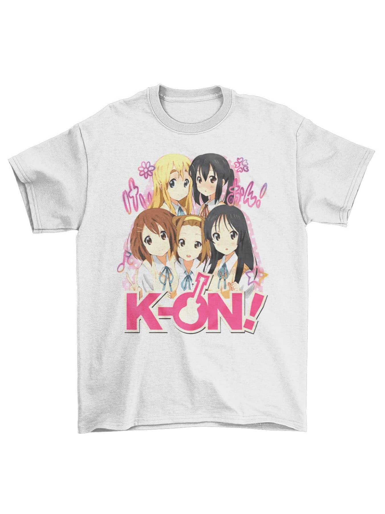 Neutral Cotton T-Shirt K-On Theme Stylish Unisex Casual Short Sleeves Fun Adult Shirt For Everyday Wear Men's T-Shirt - 白色 - 查看 1