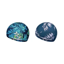 Gorro de natación de tela estampada, de secado rápido, transpirable y con estilo, para hombres y mujeres adultos, esenciales y accesorios de playa, flotador de piscina