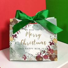 10 pièces/paquet Nouveaux sacs cadeaux de Noël joyeux avec fenêtre en PVC, style INS boîtes à biscuits et bonbons en feuille d'or - Multicolore - Voir 11