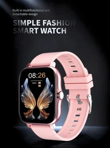 1pc Silicone Band Smart Watch With Wireless Calling, Step Tracker, Calorie Counter, Multi-Sport Modes, Remote Camera, Music Control, Alarm, Notification, 1.83" Full Touch Screen Compatible With Smartphones, Upgraded Version Suitable As A Gift