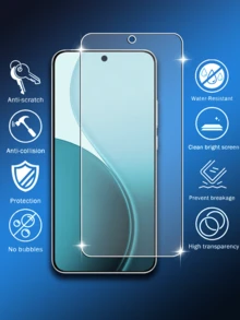 5 件超清晰钢化玻璃屏幕保护膜，兼容 Realme、OnePlus 多种型号，防刮、防指纹、表面光滑、易于安装屏幕保护必需品，适用于日常防护、办公室、家庭手机屏幕保护膜手机配件防水防震防摔防摔全覆盖 - 無色 - 查看 7