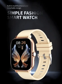 1pc Silicone Band Smart Watch With Wireless Calling, Step Tracker, Calorie Counter, Multi-Sport Modes, Remote Camera, Music Control, Alarm, Notification, 1.83" Full Touch Screen Compatible With Smartphones, Upgraded Version Suitable As A Gift