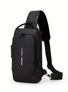 Fashion Men's Backpack - Oxford Texture Messenger Bag With Password Lock - Stylish Motorcycle Crossbody Bag With Phone Pocket, Zipper Closure For Daily Commute, Motorcycle Bag Business Anti-Theft Messenger Bag - Casual Sports Travel Shoulder Bag, Adjustable Strap, Multi-Pocket Waist Bag, Suitable For Outings, Weddings, Perfect Gift For Father, Husband, Boyfriend And Teacher
