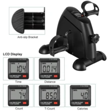 Exercise Bike ,Stationary Bikes For Home Exercise Equipment ,Adjustable Mini Exercise Bike Pedal Exerciser Arm Leg Cycle Machine Resistance,Under Desk Bicycle Trainer With LCD Display - Black - View 7