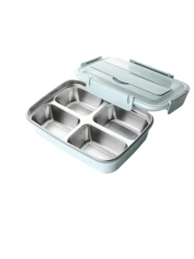 1 buah Kotak Bekal Stainless Steel, 1 buah Kotak Bekal Anti Bocor Stainless Steel 304 Tahan Lama, Kotak Bento 3 Kompartemen, Dilengkapi dengan Peralatan Makan Stainless Steel, Mudah Dibersihkan, Ideal untuk Sekolah dan Kerja - MultiWarna - View 17