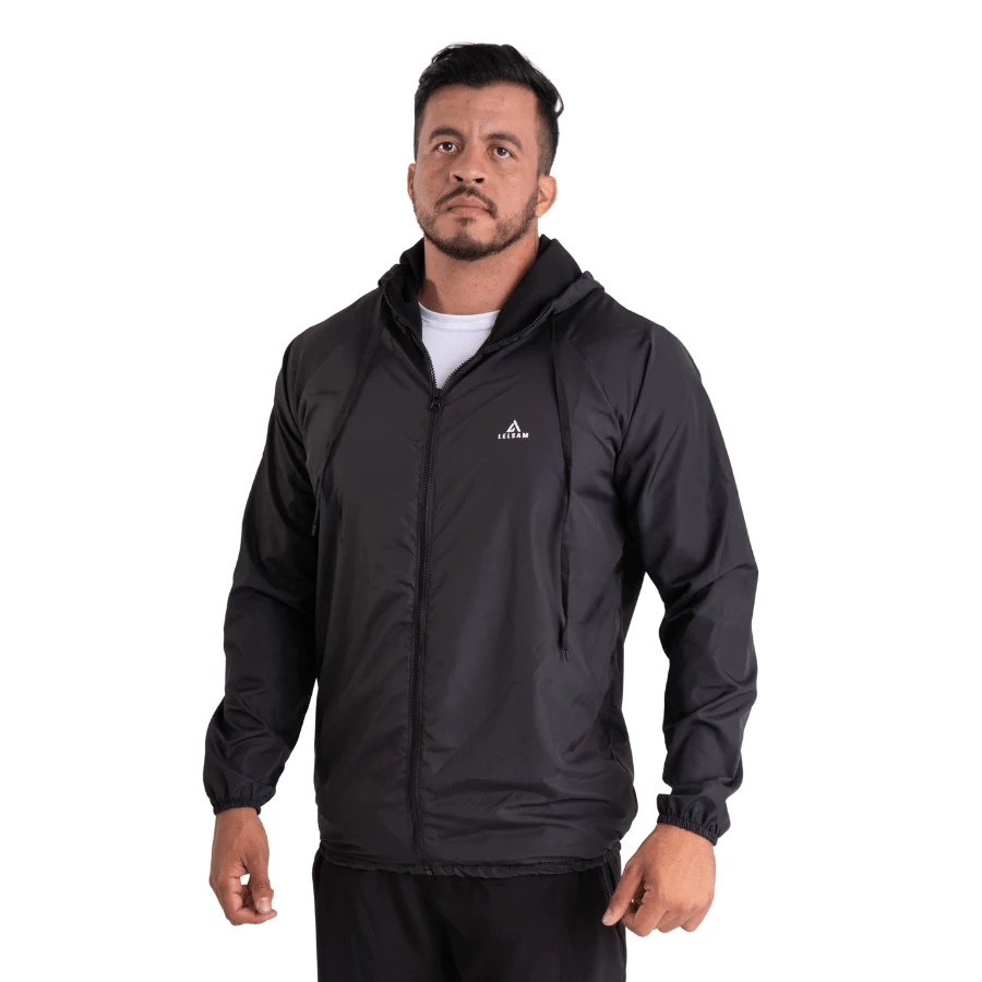 Men's Water-Repellent Windbreaker Jacket, Lined Hood, Made From Aspen Fabric, Lightweight And Durable - màu đen - Xem 1