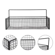 Estantería de hierro para cocina, baño, cesta de almacenamiento de gran capacidad montada en la pared, fácil de instalar sin taladrar, adecuada para cocina, baño, dormitorio, vuelta al colegio, Acción de Gracias, Halloween, regalos de Navidad, regalos de Halloween