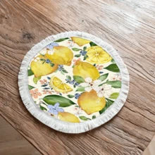 1pc Lemon Pattern Printed Placemat, Linen Tassel Dining Mat, Washable Table Pad, Home Decor, Placemats, Coasters, Kitchen Dining Table Mats, Indoor Outdoor Party Decoration, Home Decor, Ideal Gift - Multicolor - View 26