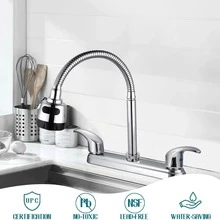 Grifo Cocina Fregadero Alto Arco Caño Flexible Mando Pulsador - aleación de cromo - Ver 4