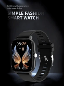 1pc Silicone Band Smart Watch With Wireless Calling, Step Tracker, Calorie Counter, Multi-Sport Modes, Remote Camera, Music Control, Alarm, Notification, 1.83" Full Touch Screen Compatible With Smartphones, Upgraded Version Suitable As A Gift