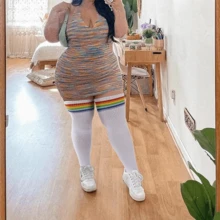 Plus Size Women Thigh High Socks For Thick Thighs- Extra Long Striped Thick Over The Knee Socks- Leg Warmer Boot Socks, Women Knit Cotton Extra Long Over The Knee-High Socks - 白色 - 查看 5