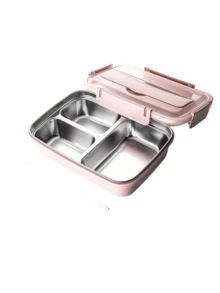 1 buah Kotak Bekal Stainless Steel, 1 buah Kotak Bekal Anti Bocor Stainless Steel 304 Tahan Lama, Kotak Bento 3 Kompartemen, Dilengkapi dengan Peralatan Makan Stainless Steel, Mudah Dibersihkan, Ideal untuk Sekolah dan Kerja - MultiWarna - View 15