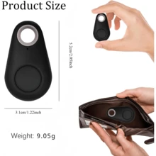 短距离防丢失报警器，适用于宠物、钥匙、钱包、贵重物品、老人的蓝牙追踪器定位器，兼容苹果和安卓设备，小巧方便，适用于物品丢失提醒（当绑定设备离开 25 米以上时）和丢失后的准确搜索（当在 25 米的粗略范围内找到时）