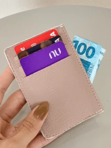 Small Slim Card Holder Wallet For CNH RG Documents And Money Unisex - 裸色 - 查看 1