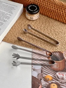 Pinza para aperitivos, pinza de acero inoxidable con forma de palma linda para chips/cubitos de hielo/cubos de azúcar/frutas, mantiene las manos limpias - Multicolor - Ver 6