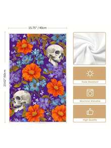 2 piezas/4 piezas/12 piezas Toallas de cocina con esqueleto del Día de los Muertos, Toallas de baño con esqueleto del Día de los Muertos, Toallas para fiesta al aire libre del Día de los Muertos, Decoración del hogar del Día de los Muertos, Decoración de cocina del Día de los Muertos, Estilo moderno, Secado rápido, Material de microfibra súper suave, Rectangular, 15.75IN*23.62IN/40*60CM Patrón de impresión digital, Adecuado para decoración de fiestas al aire libre, Regalos de cocina del Día de los Muertos